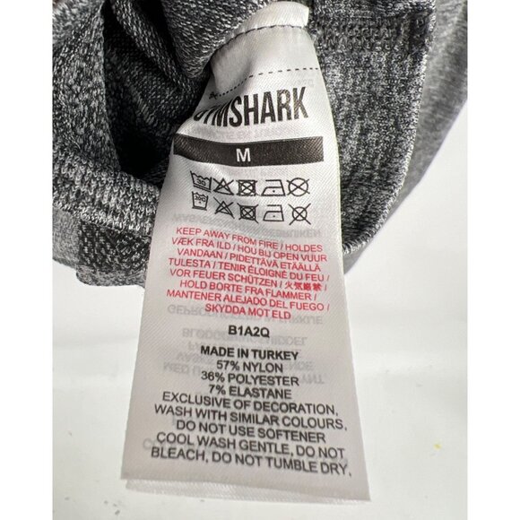 Gymshark Womens Gray High-Waist Seamless Leggings Large Logo Size Medium - Picture 4 of 5